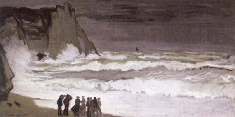 Claude Monet Rough Sea at Etretat oil painting picture